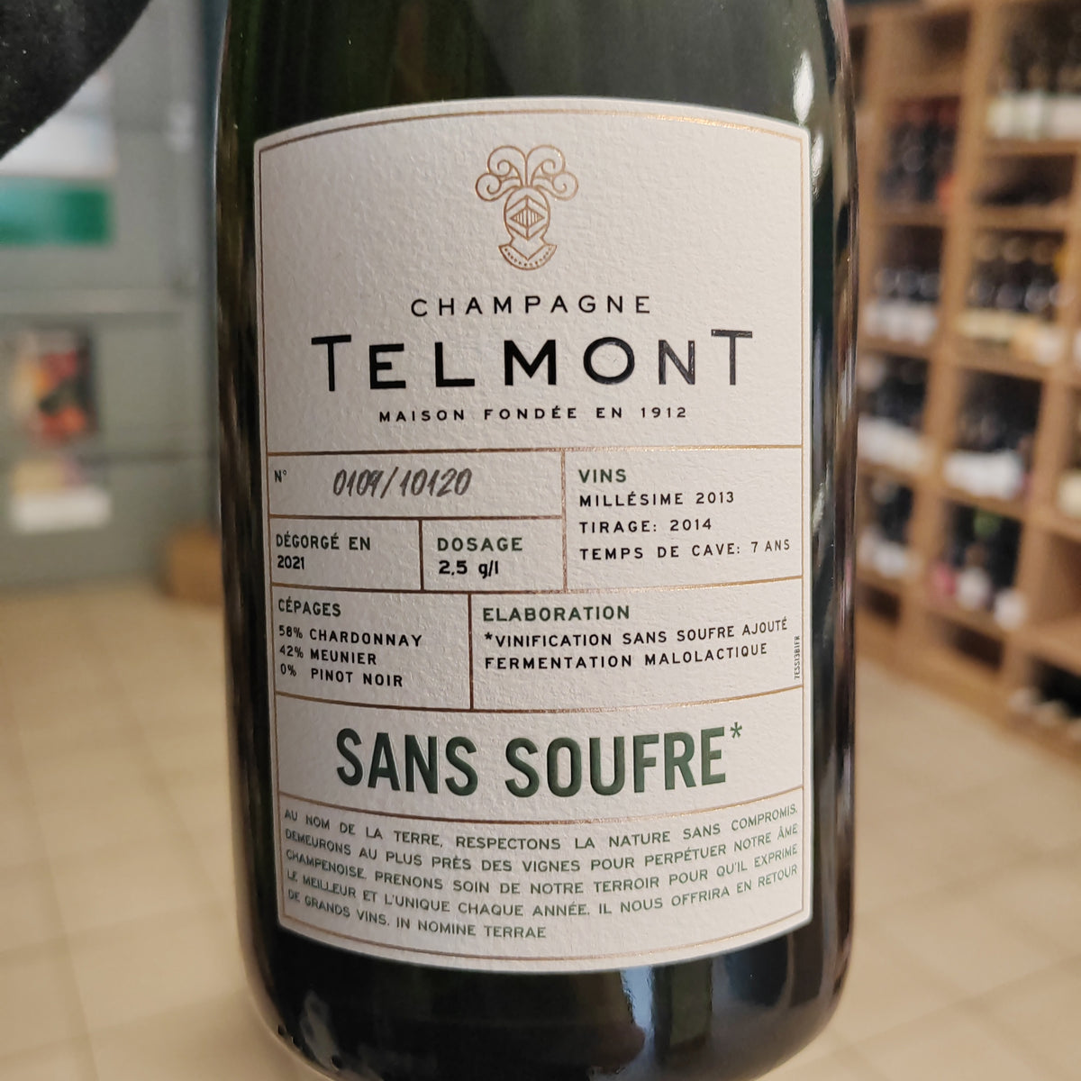 Bouteille de Champagne Telmont 2013, Champagne