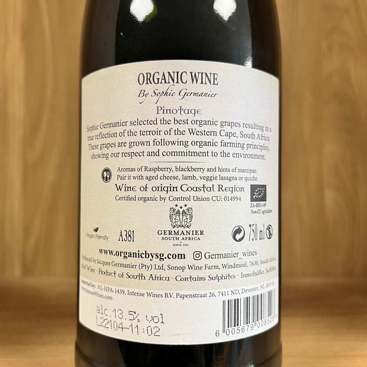 Bouteille de Pinotage 2021 – Sophie Germanier, Afrique du Sud