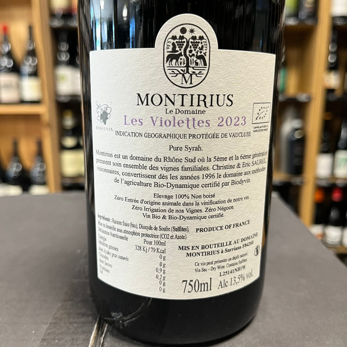 Bouteille Vin Les Violettes 2023, Côtes du Rhône — biodynamie