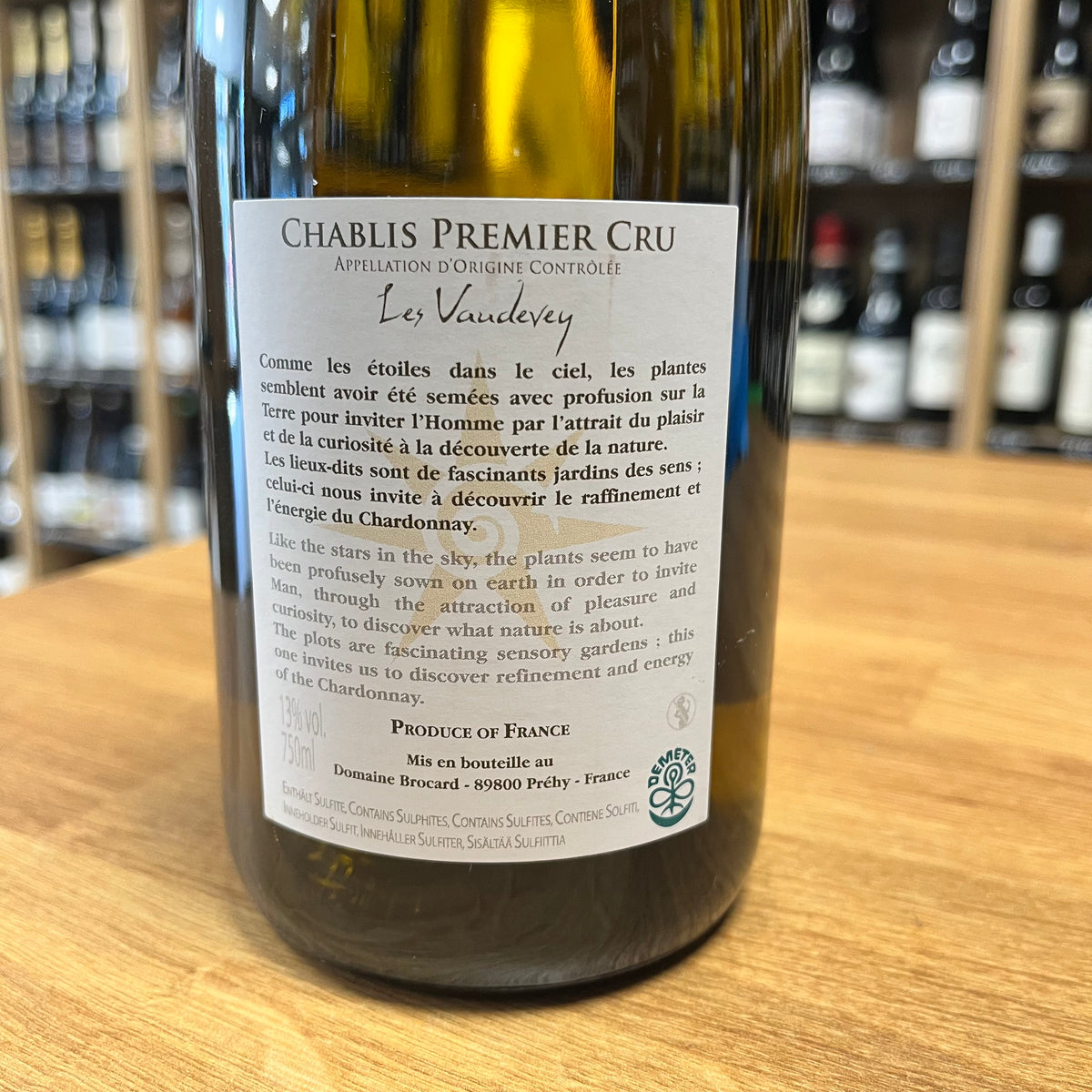 Bouteille Vin Chablis 1er Cru Vaudevey 2021, AOC Bourgogne — biodynamie