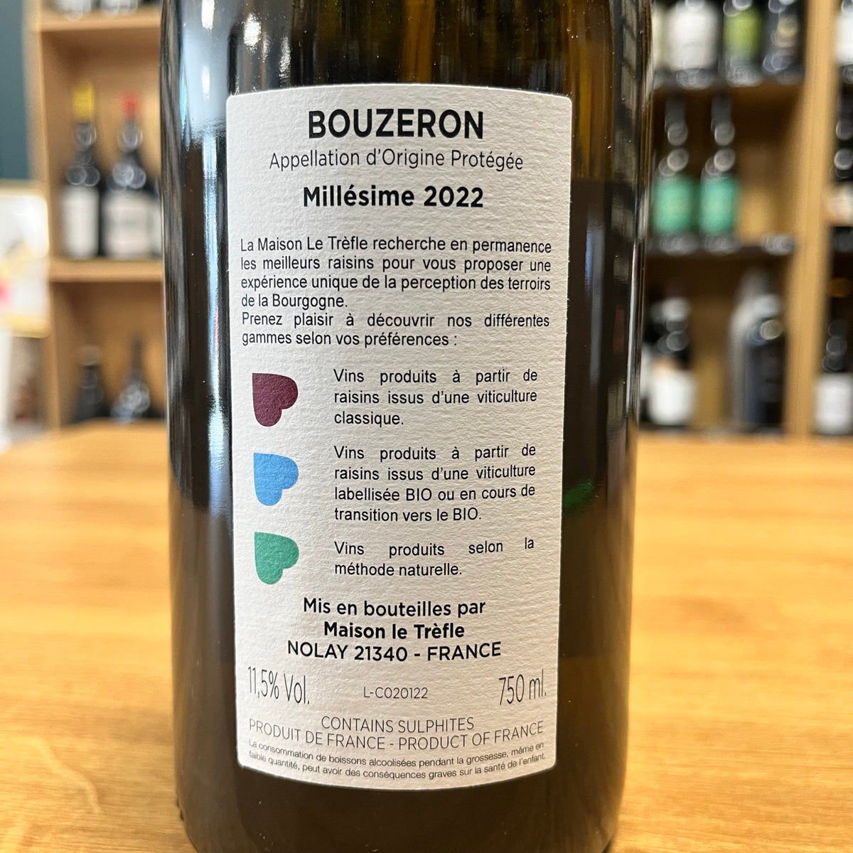Bouteille Vin blanc Bouzeron 2022, AOC Bourgogne