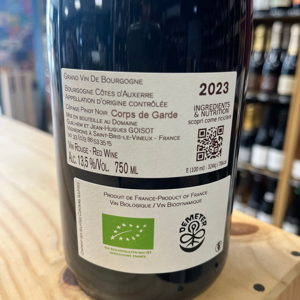 Bouteille de Corps de Garde rouge 2023 – Domaine Goisot, Côtes d'Auxerre