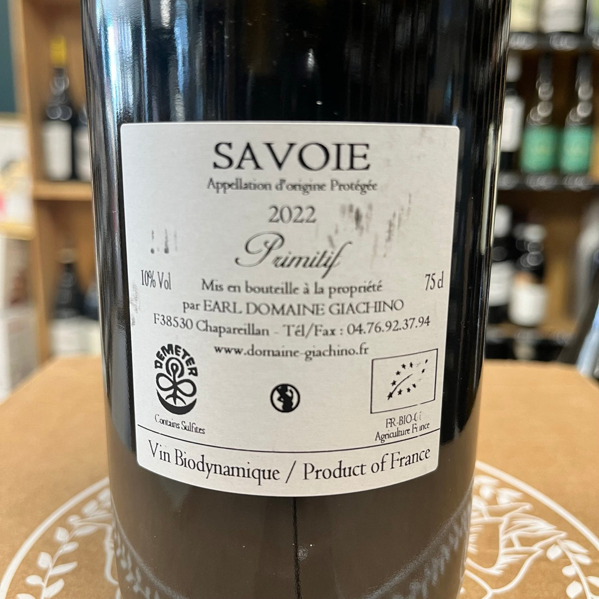 Bouteille de Primitif 2022 – Domaine Giachino, Savoie