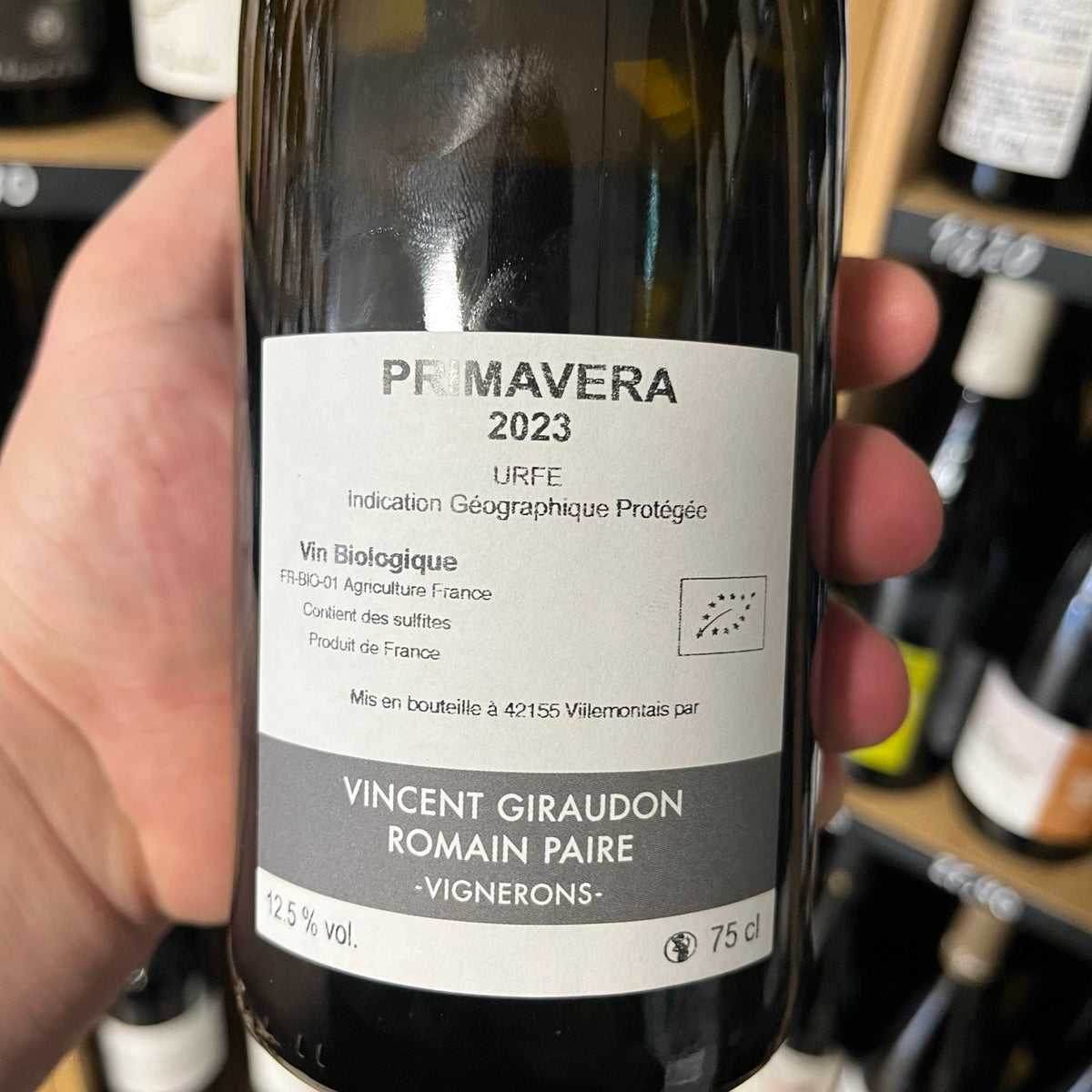 Bouteille de Primavera 2023 – Domaine Rolet, Vin de France (Jura)