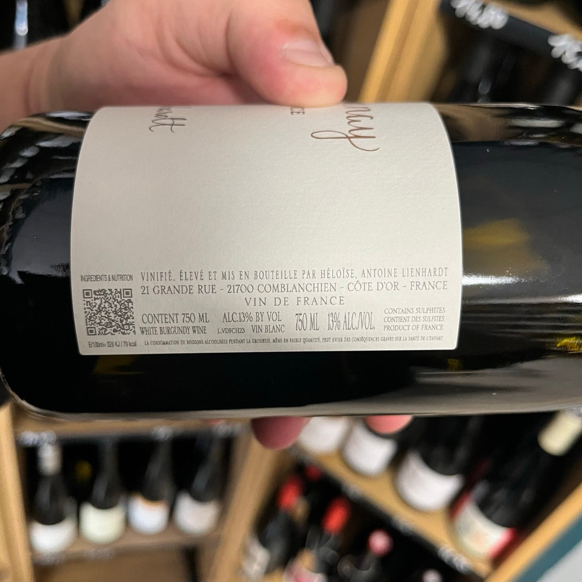 Bouteille Vin blanc Chardonnay Loir-et-Cher 2023, AOC Bourgogne — nature