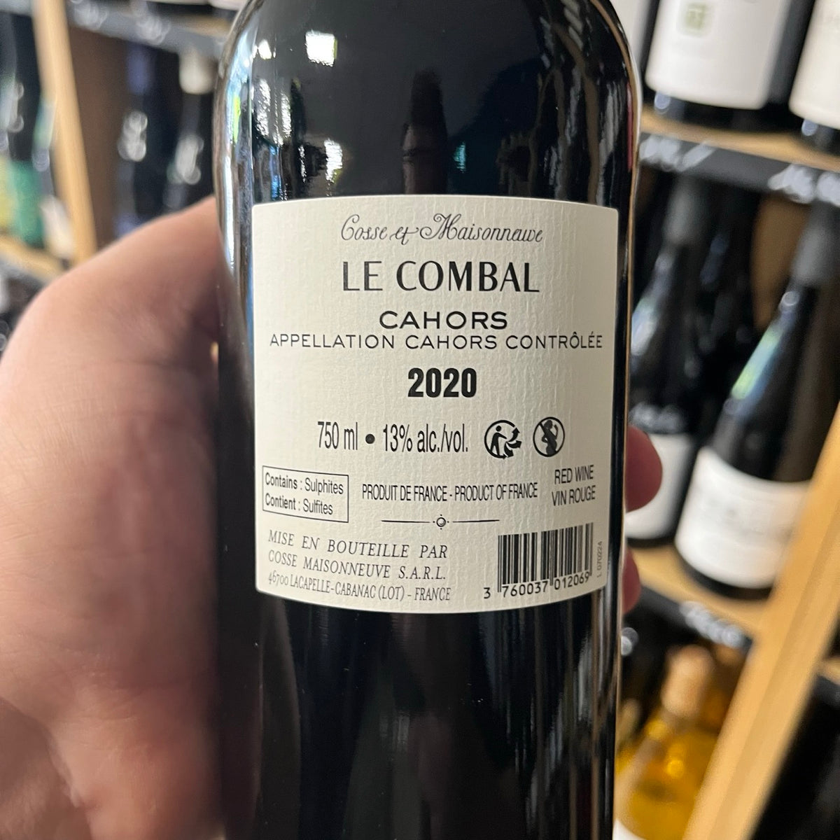 Vin rouge Cahors Le Combal 2020 - Domaine Cosse-Maisonneuve