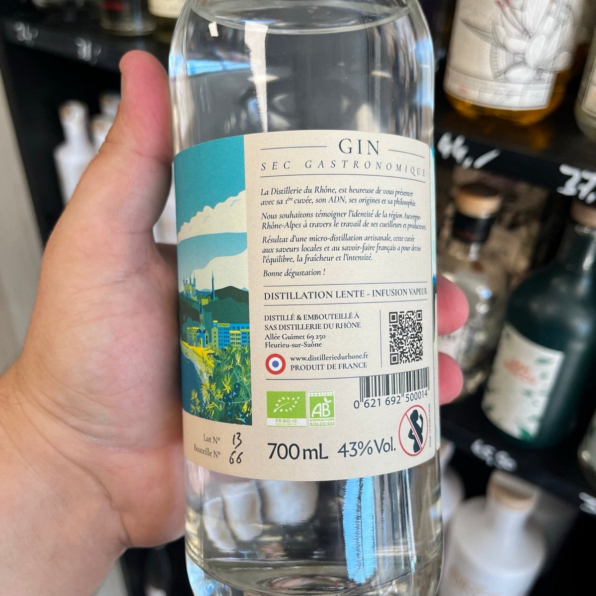 Distillerie du Rhône ADN N°1, gin bio, vue 2