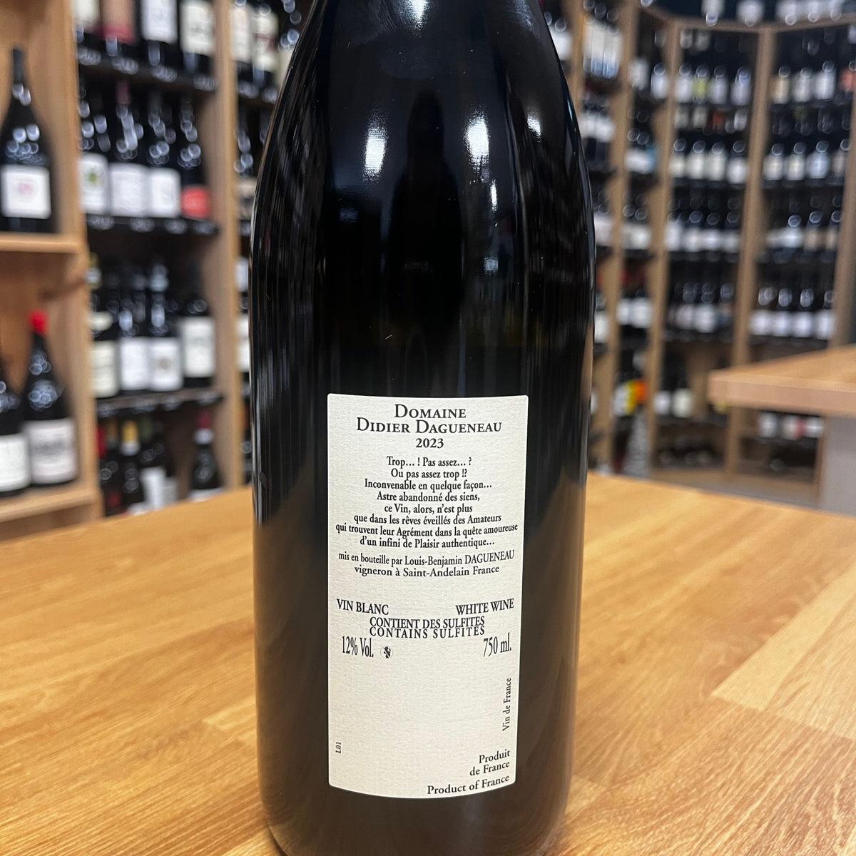 Blanc Etc 2023 - Domaine Didier Dagueneau, contre-étiquette