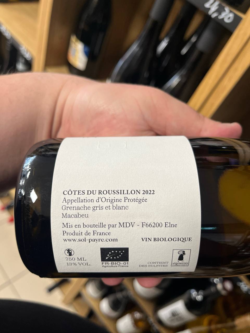Bouteille d'Albae 2022 – Domaine Sol Payré, Côtes du Roussillon