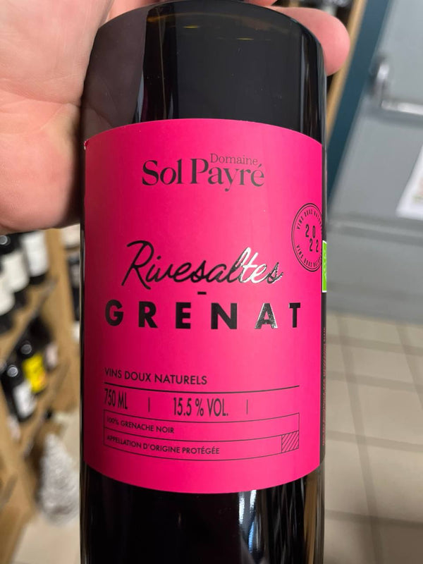 Bouteille de Rivesaltes Grenat 2022 – Domaine Sol Payré, Roussillon