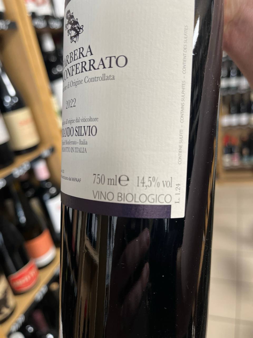 Bouteille Vin rouge Barbera Del Monferrato 2022, Italie