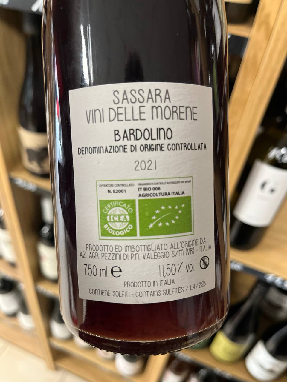 Bouteille Vin rouge Sassara 2021