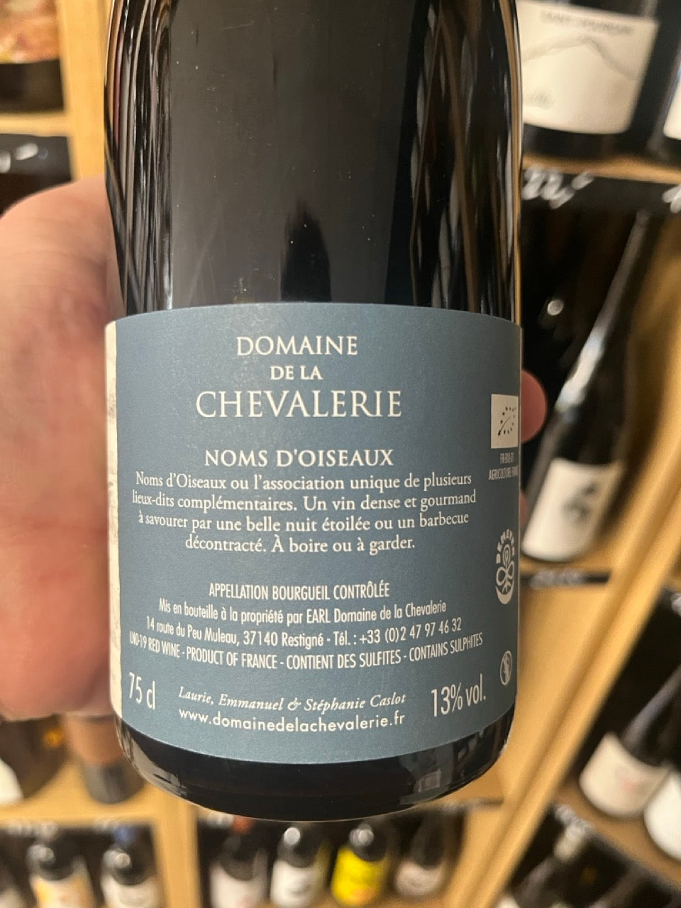 Bouteille Vin rouge Noms d'oiseaux 2019, Val de Loire