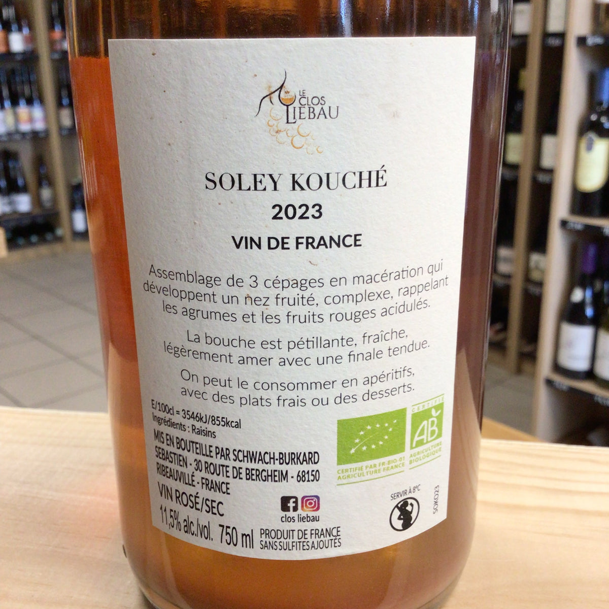 Pétillant naturel Soley Kouché 2023 - Le Clos Liebau