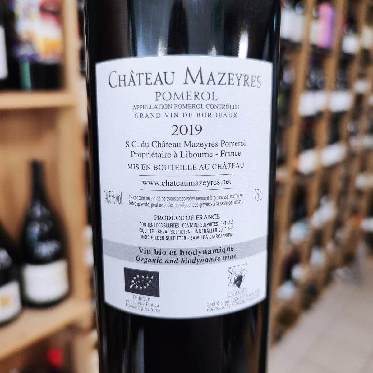 Vin rouge Pomerol 2019 - Château Mazeyres