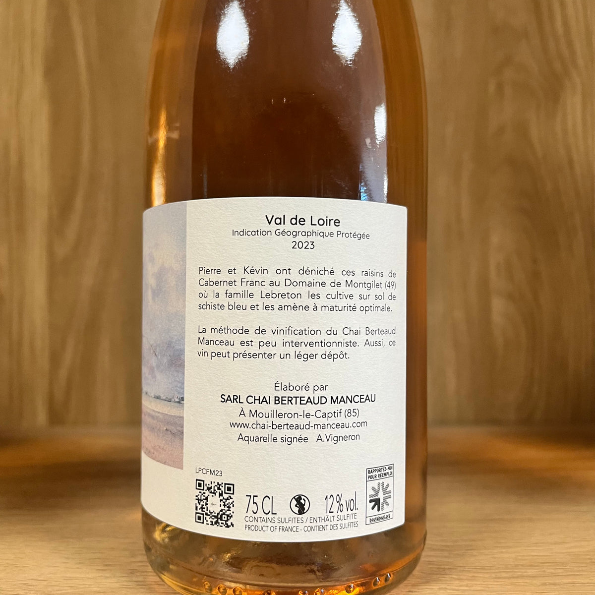 Bouteille Vin rosé Berteaud-Manceau 2023, Val de Loire