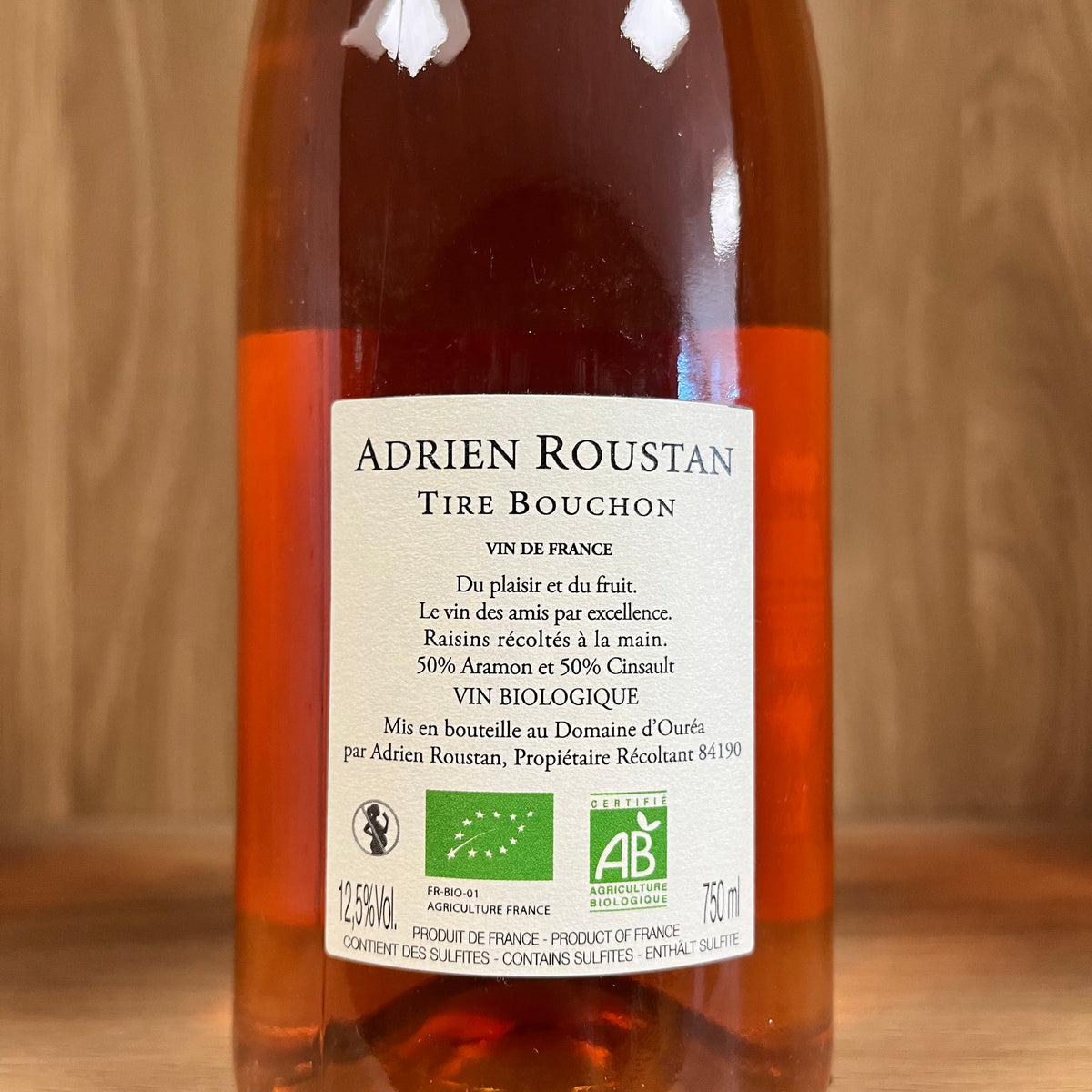 Bouteille Vin rosé TIRE BOUCHON Rosé Vin de France BIO 2022, Côtes du Rhône