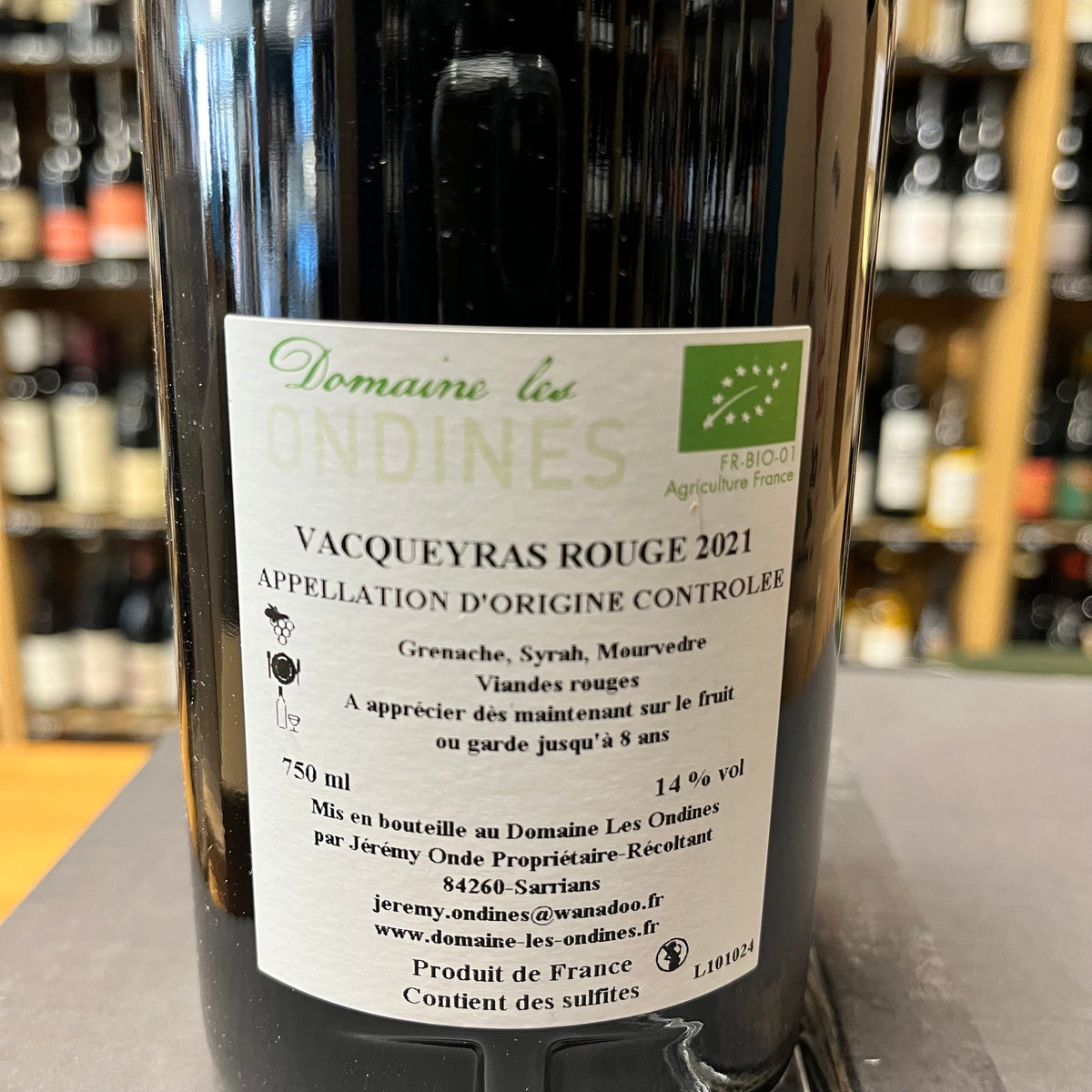 Bouteille Vin Les Ondines 2021, Côtes du Rhône — biodynamie