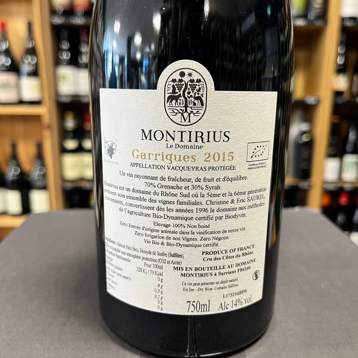 Bouteille Vin rouge Garrigues 2015, Côtes du Rhône