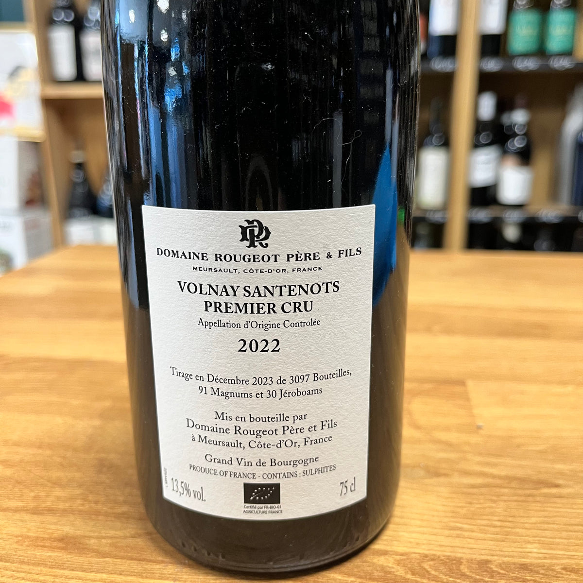 Bouteille Vin Volnay-Santenots 1er Cru 2022, AOC Bourgogne — biodynamie