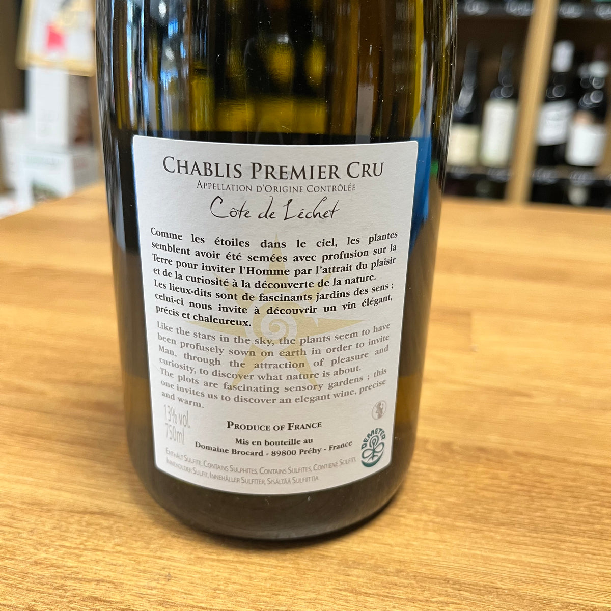 Bouteille Vin blanc Julien Brocard 2021, AOC Bourgogne — agriculture biologique