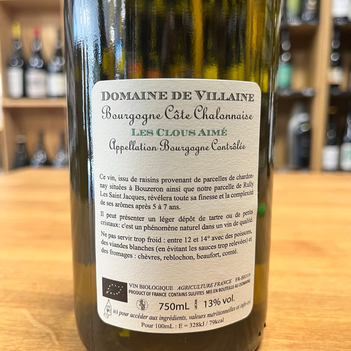 Bouteille Vin blanc Côte Chalonnaise "Les Clous Aimés", AOC Bourgogne