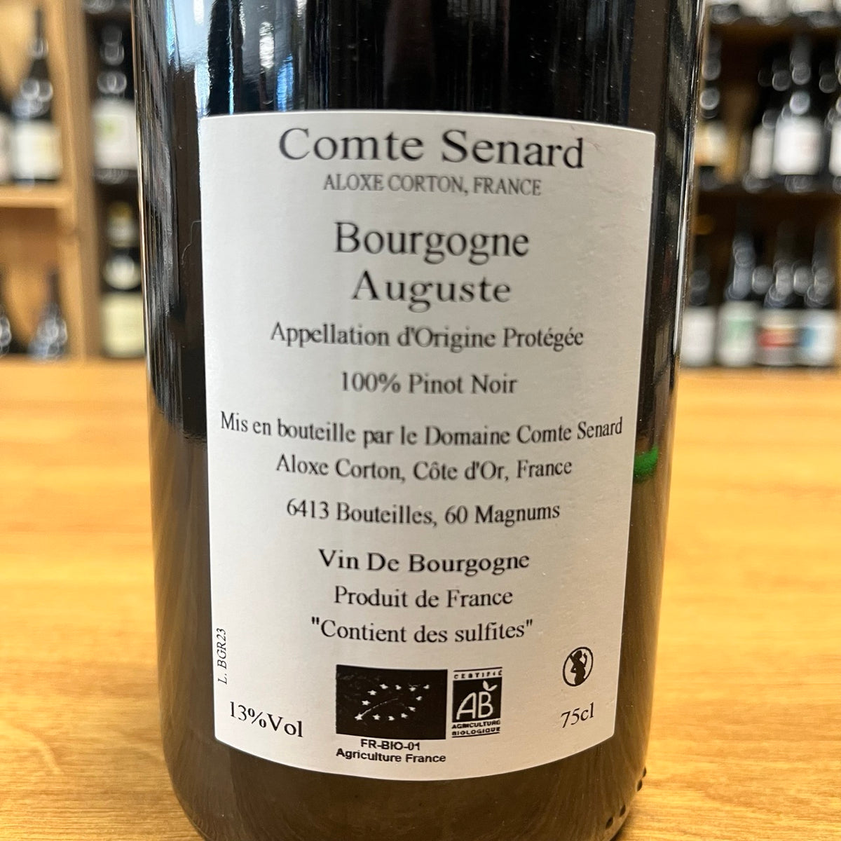 Bouteille Vin Auguste Rouge 2023, AOC Bourgogne — agriculture biologique
