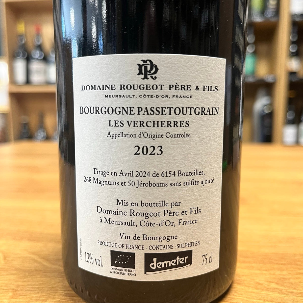 Bouteille Vin rouge Rougeot 2023, AOC Bourgogne — nature