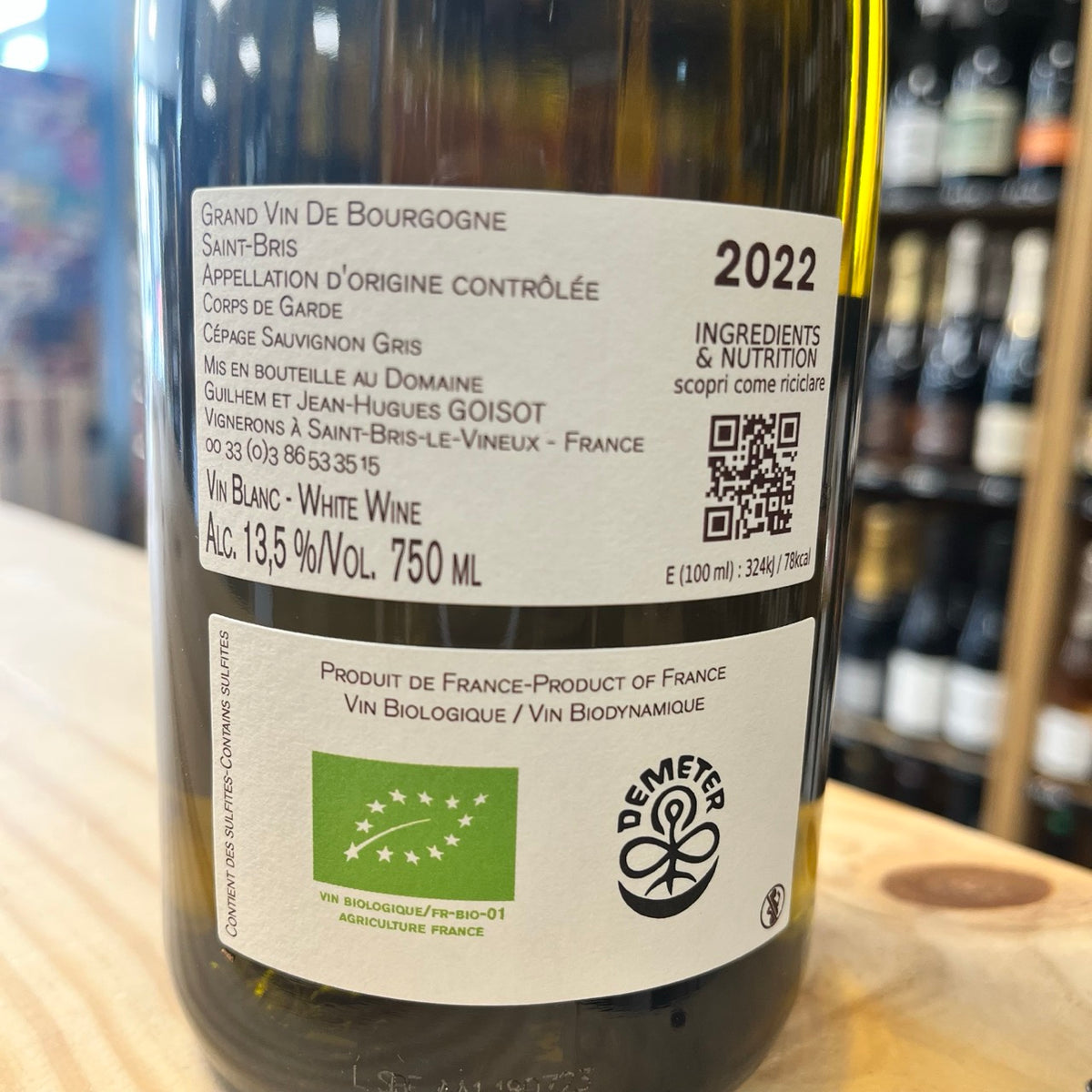 Bouteille Vin Goisot 2022, AOC Bourgogne
