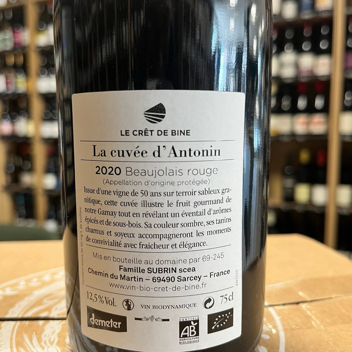 Bouteille Vin Cuvée d'Antonin 2020, Beaujolais