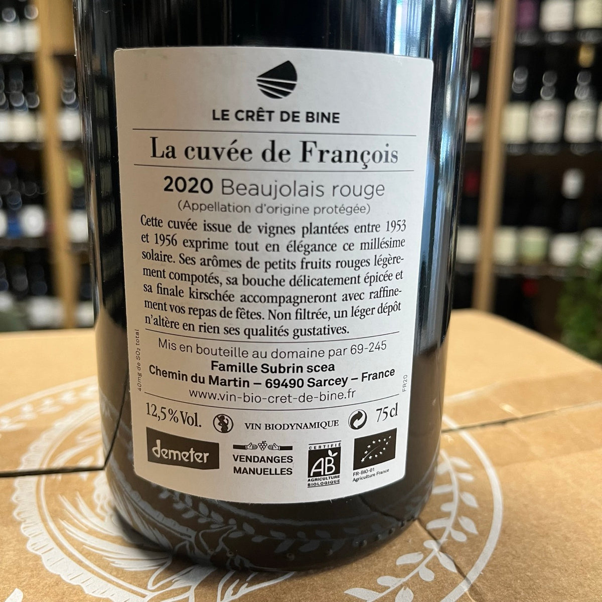 Bouteille Vin Cuvée de François 2020, Beaujolais