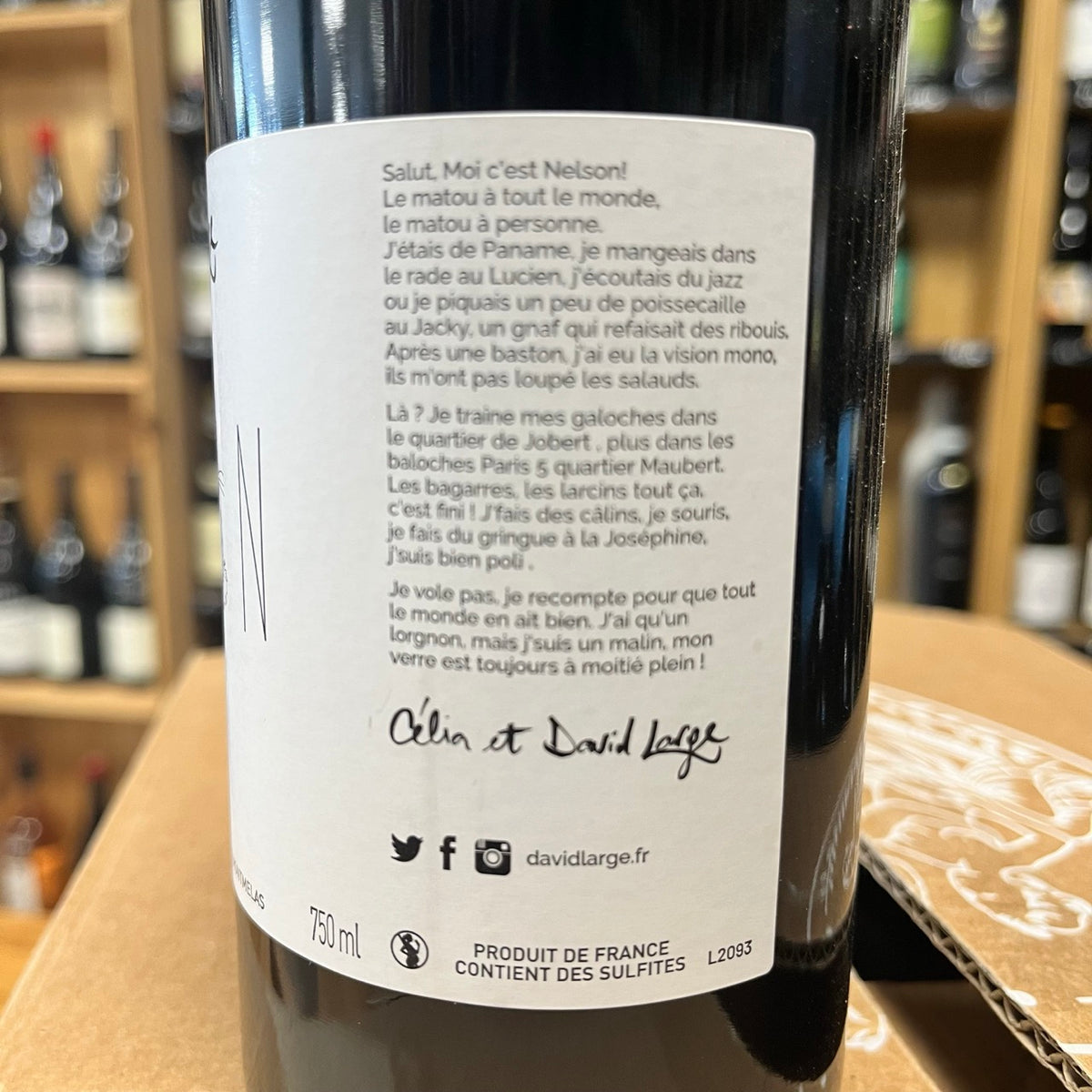 Bouteille Vin Nelson VDF 2022, Beaujolais