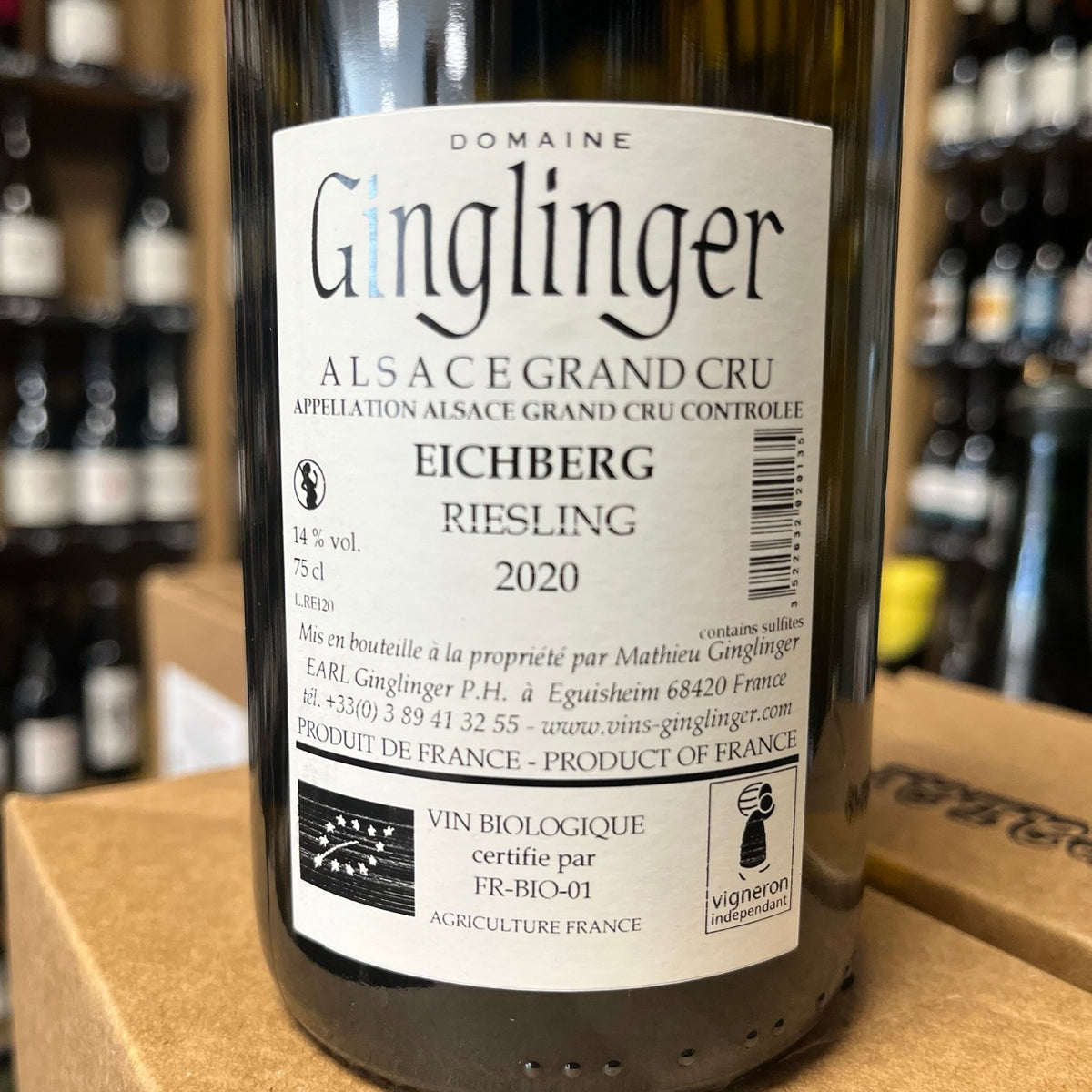 Bouteille Vin Alsace Grand Cru Eichberg Riesling 2020, AOC Alsace