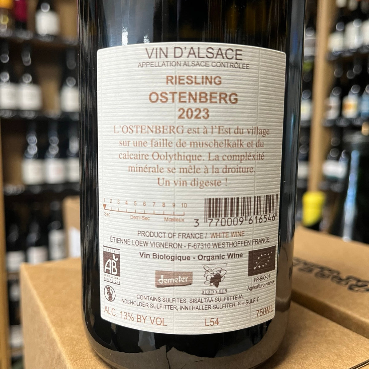 Bouteille Vin Loew 2023, AOC Alsace