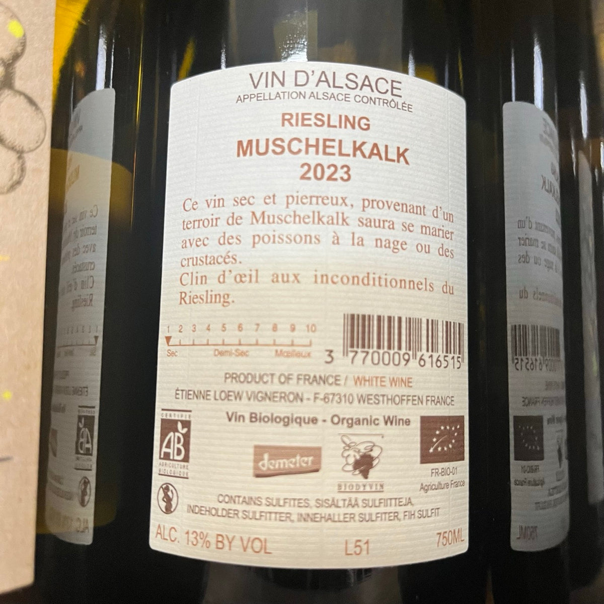 Bouteille Vin Loew 2023, AOC Alsace