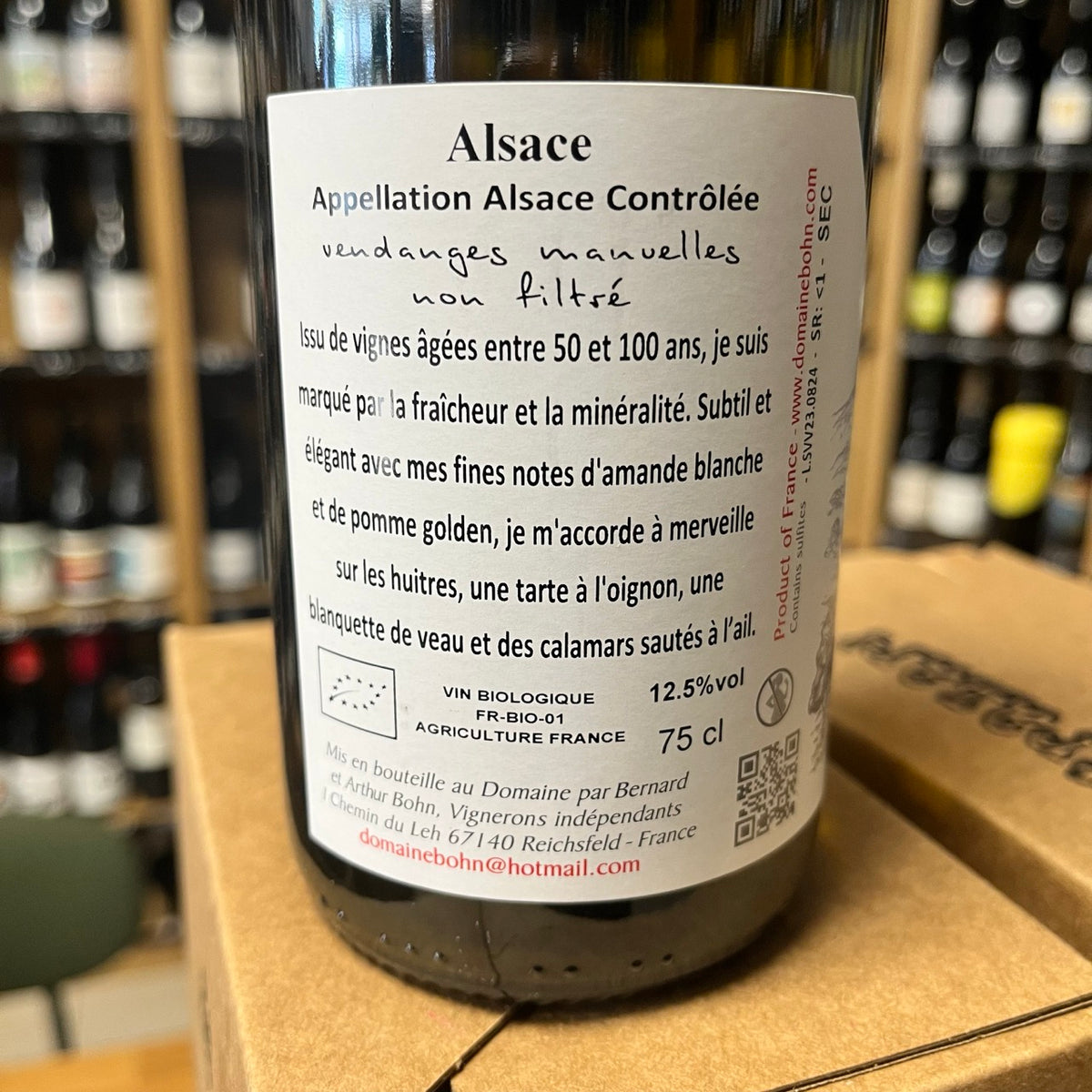 Bouteille Vin Bohn 2023, AOC Alsace