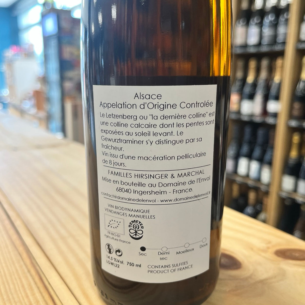 Bouteille Vin Gewurztraminer Letzenberg 2022, AOC Alsace