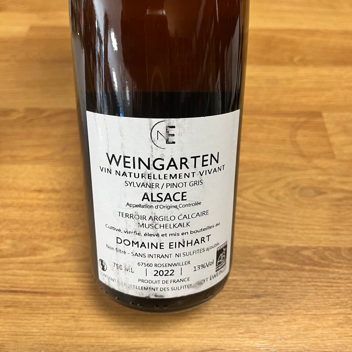 Bouteille Vin Alsace Weingarten Sylvaner/Pinot Gris 2022, AOC Alsace