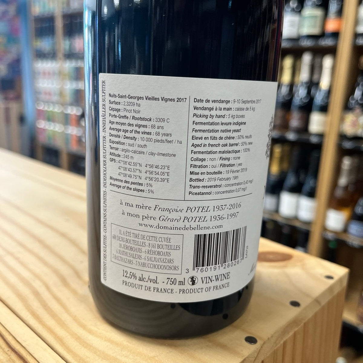 Bouteille Vin Nuits-Saint-Georges Vieilles Vignes 2017, AOC Bourgogne