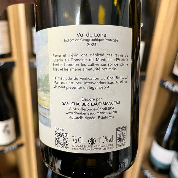 Bouteille Vin blanc Berteaud Manceau 2023, Val de Loire