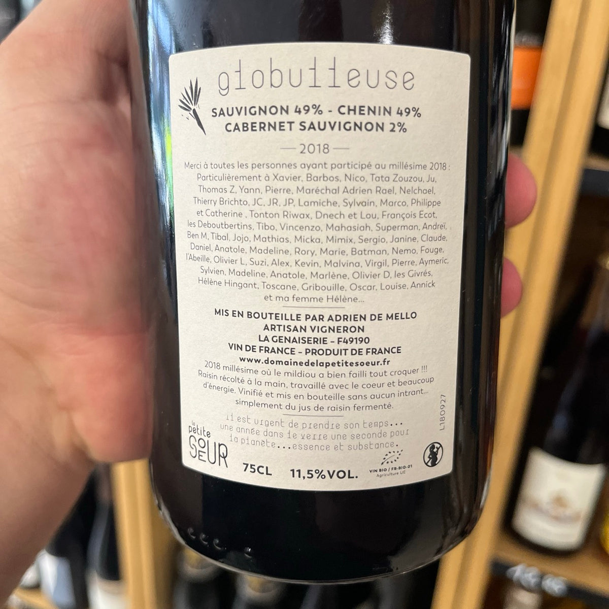 Pétillant naturel Globulleuse 2018 - Domaine de la Petite Sœur, Loire