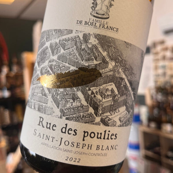 Bouteille de Rue des Poulies 2022 – Famille de Boël, AOC Saint-Joseph