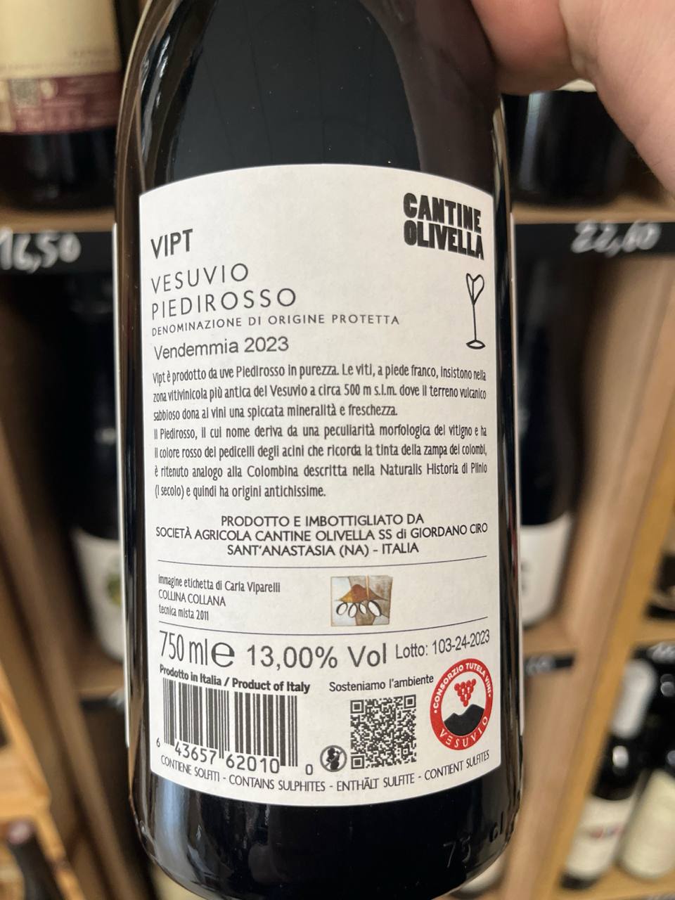 Bouteille Vin rouge Cantine Olivella 2023, Italie