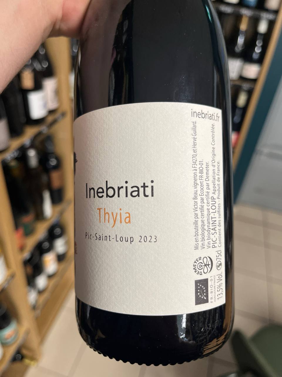 Bouteille Vin Inebriati 2023, Languedoc — nature