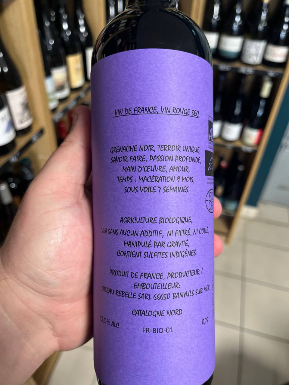 Bouteille de Les Becs Salés 2022 – Oiseau Rebelle, Vin de France