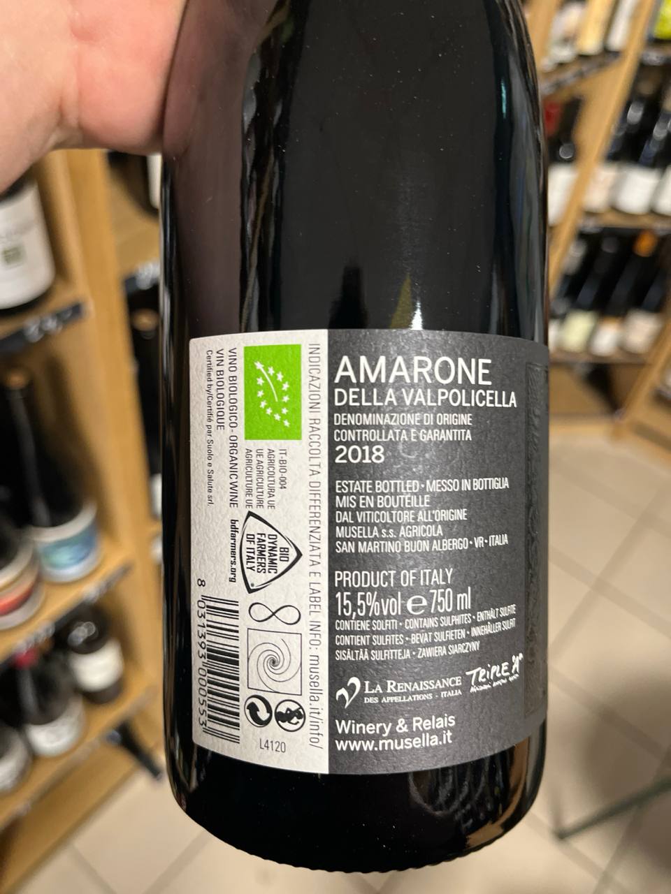 Bouteille Vin rouge Amarone della Valpolicella 2018