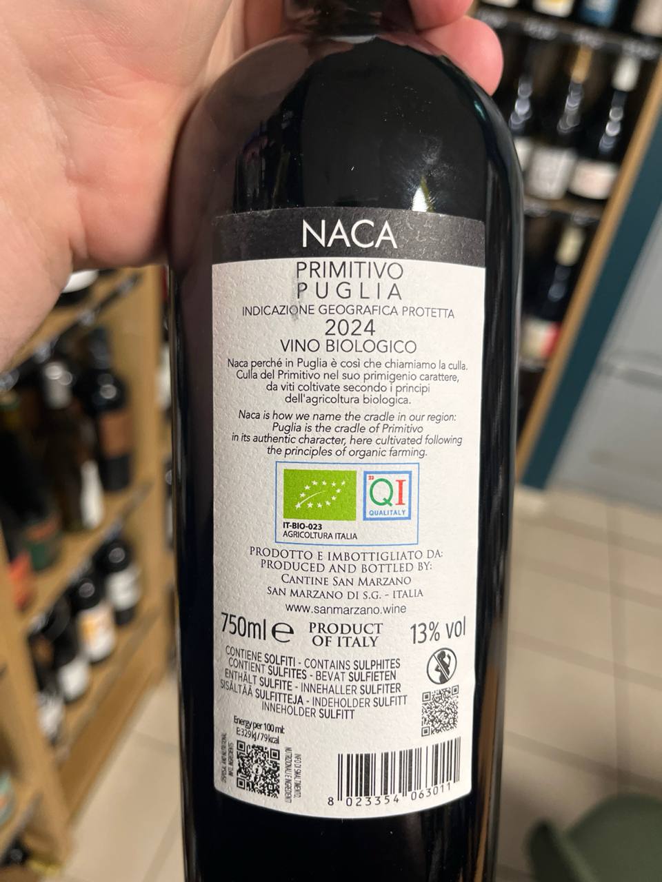 Bouteille Vin rouge San Marzano 2024