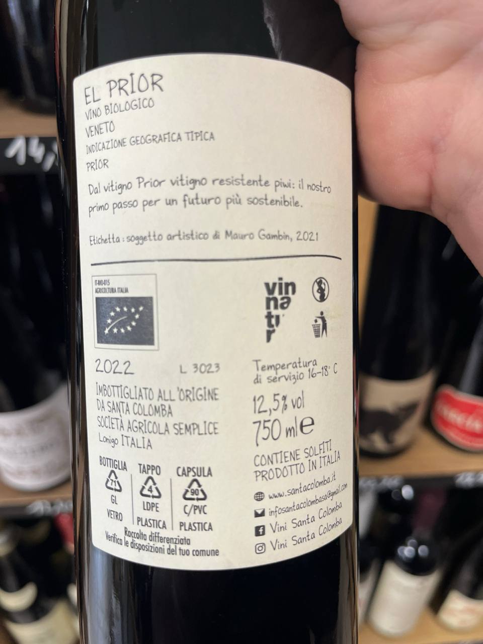 Bouteille Vin rouge Santa Colomba 2022, Italie