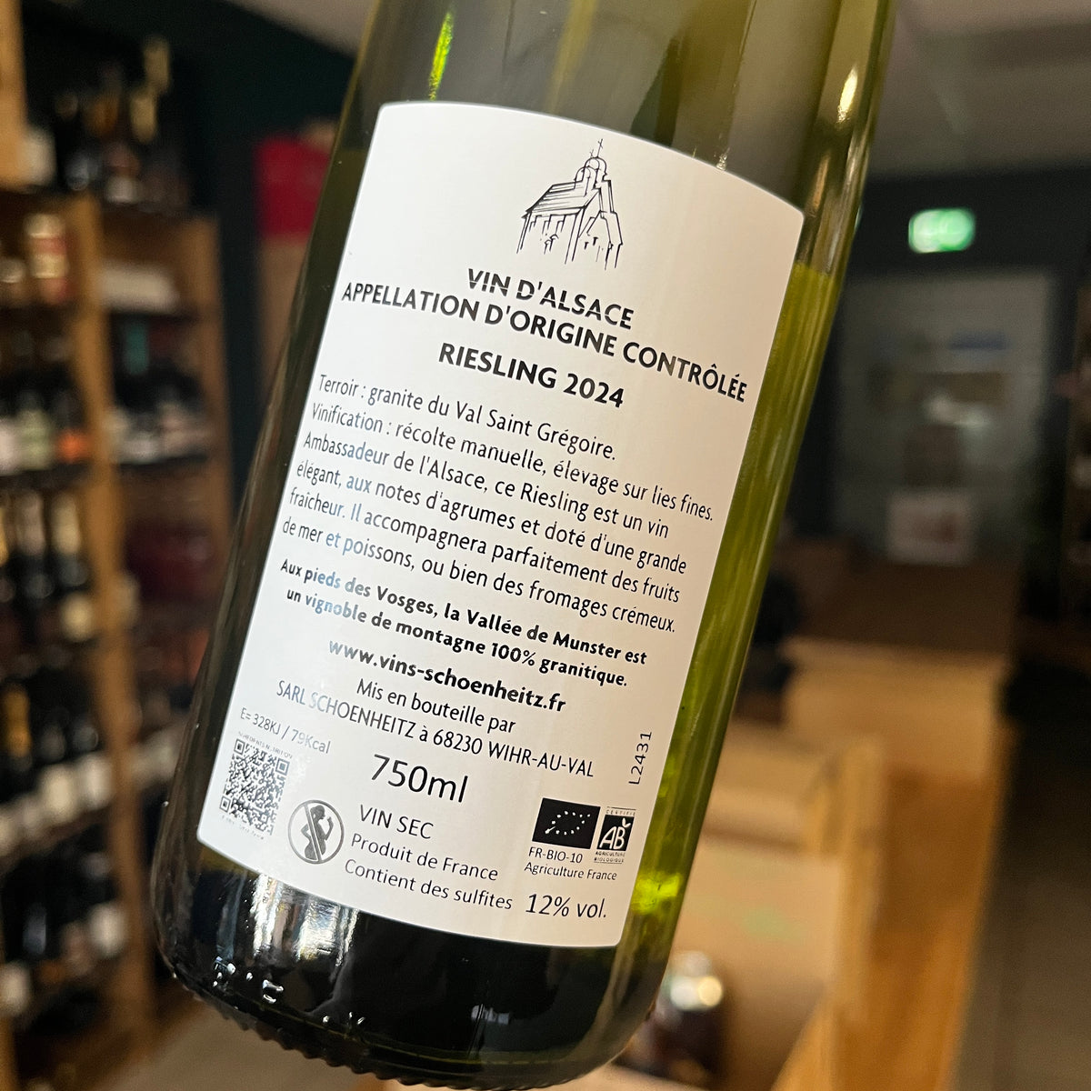Riesling Saint Grégoire 2024 - Domaine Schoenheitz (dos)