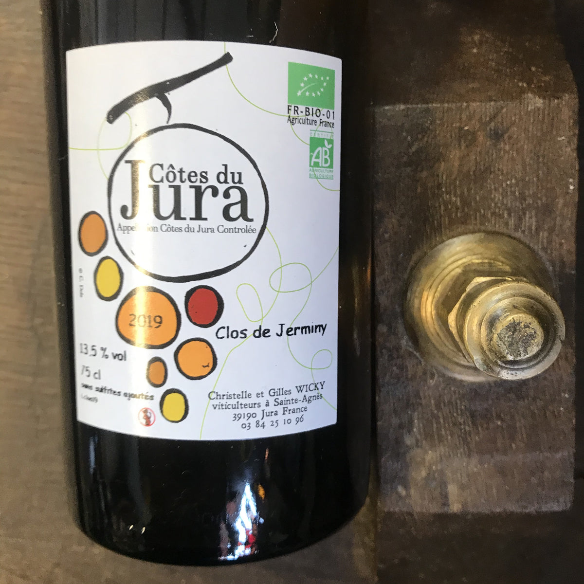 Bouteille Vin blanc Clos de Jerminy 2019 2019, Jura — agriculture biologique